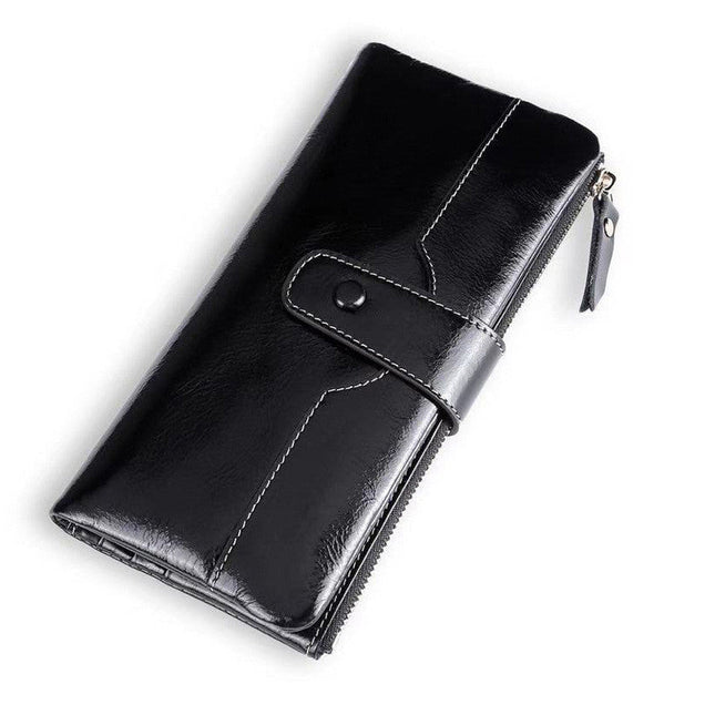 European American Style Ladies PU Leather Oil Wax Wallet