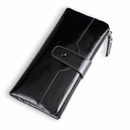 European American Style Ladies PU Leather Oil Wax Wallet