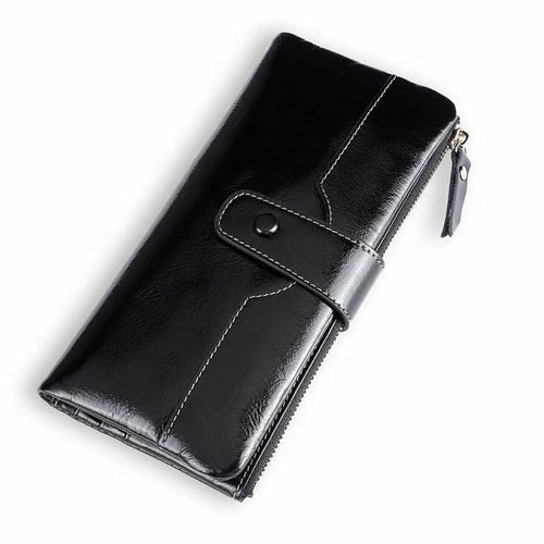 European American Style Ladies PU Leather Oil Wax Wallet