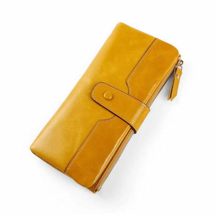 European American Style Ladies PU Leather Oil Wax Wallet