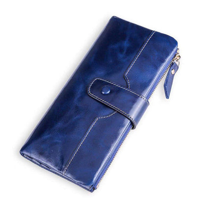 European American Style Ladies PU Leather Oil Wax Wallet