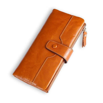 European American Style Ladies PU Leather Oil Wax Wallet