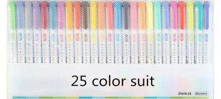 25 Colors Double Head Highlighter Pen Mildliner Colors Fluorescent
