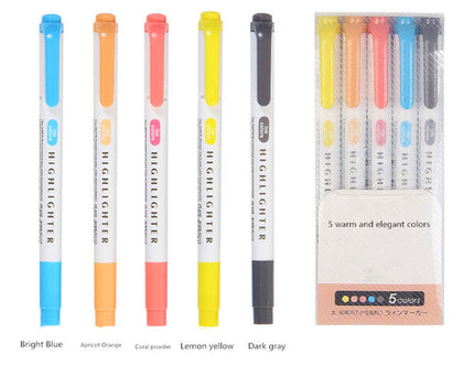 25 Colors Double Head Highlighter Pen Mildliner Colors Fluorescent