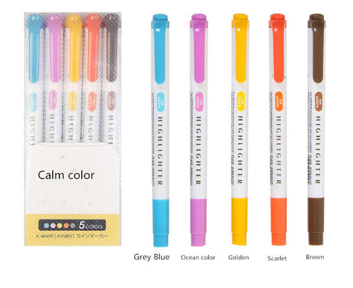 25 Colors Double Head Highlighter Pen Mildliner Colors Fluorescent