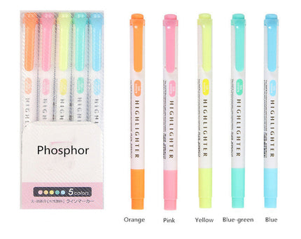25 Colors Double Head Highlighter Pen Mildliner Colors Fluorescent