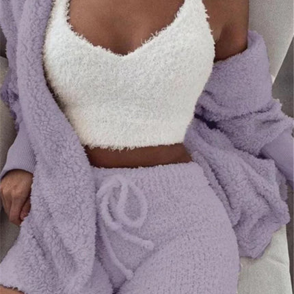 Winter Sexy Women Home Wear Suit Casual Pajamas Set Lady Female Soft