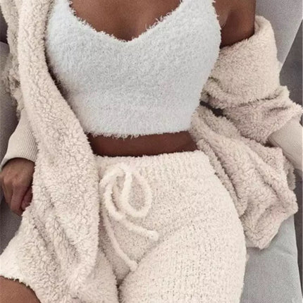 Winter Sexy Women Home Wear Suit Casual Pajamas Set Lady Female Soft