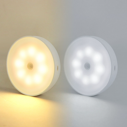 Usb Rechargeable Motion Sensor Light Round Wireless LED