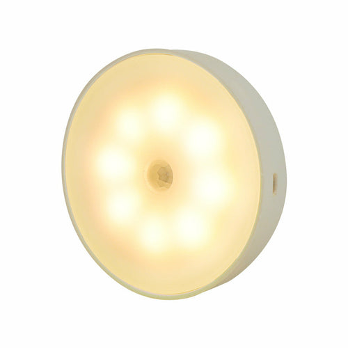 Usb Rechargeable Motion Sensor Light Round Wireless LED