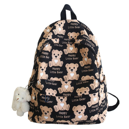 Bear Pattern All-Match Student Backpack