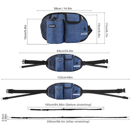 Dog Training Leash Waist Bag Hands-Free Outdoor Pet Running