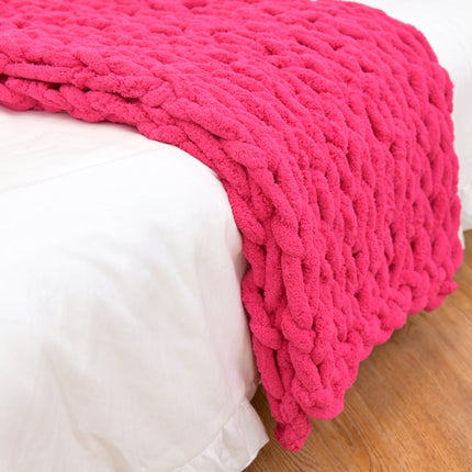 Handmade Coarse Yarn Knitted Chenille Rod Knitted Blanket