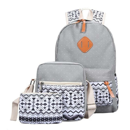 High Quality Breathable Printing Three-piece Wave Backpack