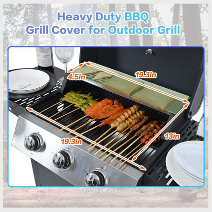 Propane Gas Three-burner Stainless Steel Grill With Double Shelves,