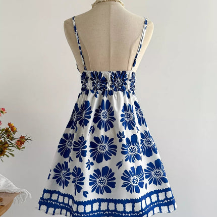 Floral Print V-Neck Mini Dress