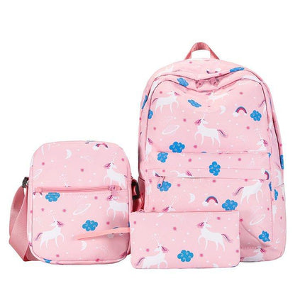 Breathable Three-Piece Fashion Student Backpack