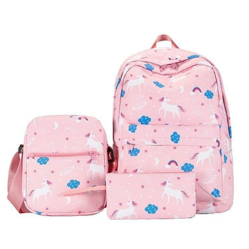 Breathable Three-Piece Fashion Student Backpack