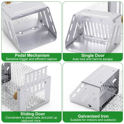 1Pc Automatic Continuous Rat Trap Single Door Mouse Cage Humane Live