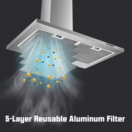 Range Hood 30 Inch,Wall Mount Range Hood In Stainless Steel With