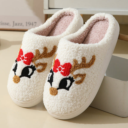 Christmas Home Slippers Cute Cartoon Santa Claus Cotton Slippers For