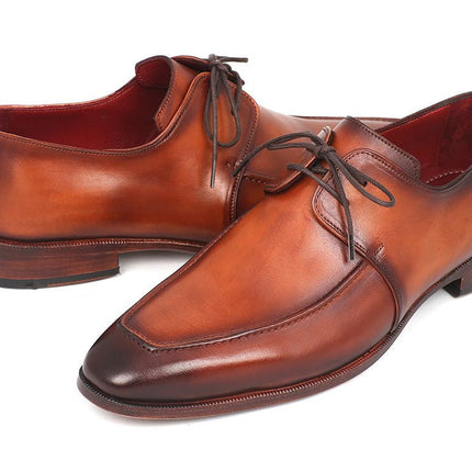 Paul Parkman Brown Leather Apron Derby Shoes For Men (ID#33SX92)