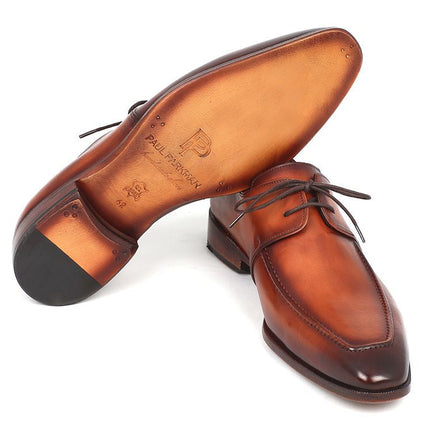 Paul Parkman Brown Leather Apron Derby Shoes For Men (ID#33SX92)