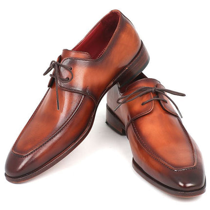 Paul Parkman Brown Leather Apron Derby Shoes For Men (ID#33SX92)
