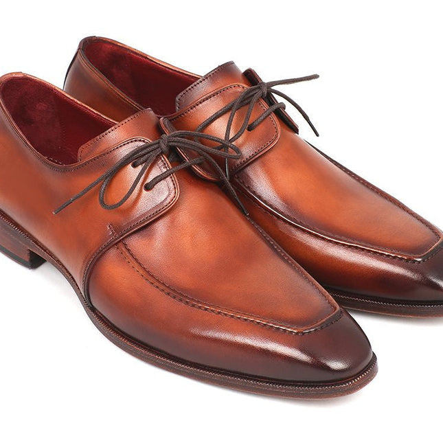 Paul Parkman Brown Leather Apron Derby Shoes For Men (ID#33SX92)