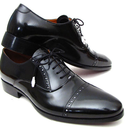 Paul Parkman Captoe Oxfords Black Dress Shoes (ID#78RG61)