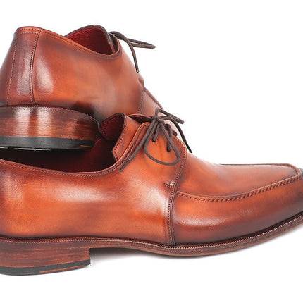 Paul Parkman Brown Leather Apron Derby Shoes For Men (ID#33SX92)