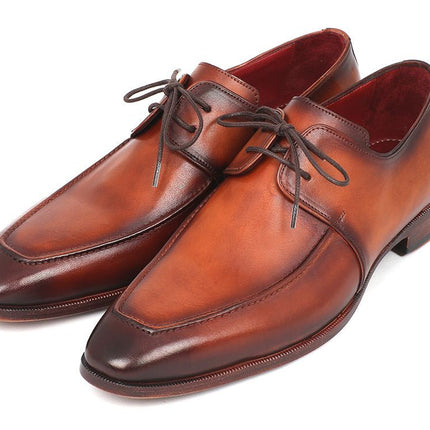 Paul Parkman Brown Leather Apron Derby Shoes For Men (ID#33SX92)