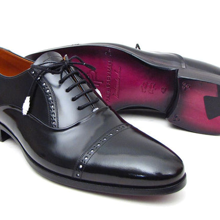 Paul Parkman Captoe Oxfords Black Dress Shoes (ID#78RG61)