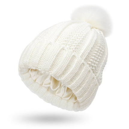 Winter Knitted Hats Fashion Stretchy Lined Skull Hats For Women Faux