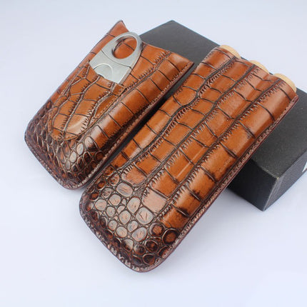 Genuine Crocodile Skin Cigar Case