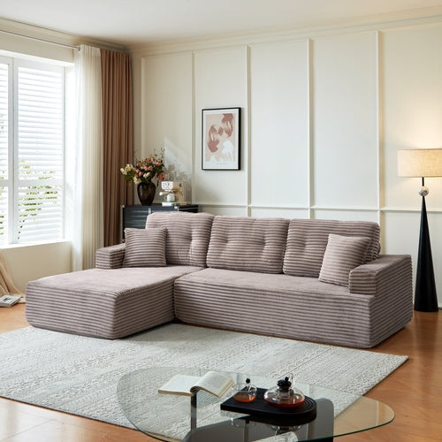 Right-Facing Chaise,L Shape Modular Sectional Sofa, Compressed