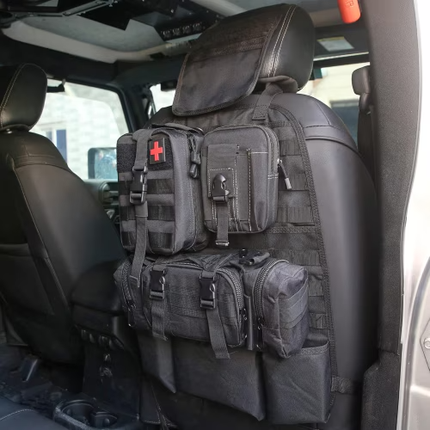 Universal Tactical Vehicle Back Seat Organizer With 3 Detachable