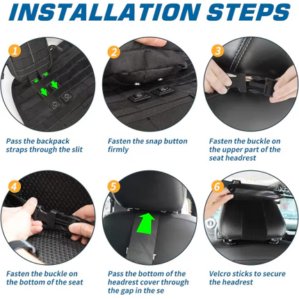Universal Tactical Vehicle Back Seat Organizer With 3 Detachable
