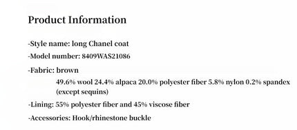 Circle Texture Sequined Wool Tweed Round Neck Long Chanel Style Coat