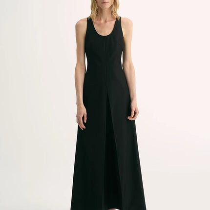 High Density Modal Mulberry Silk Insert U-neck Vest Dress"Simple Love"