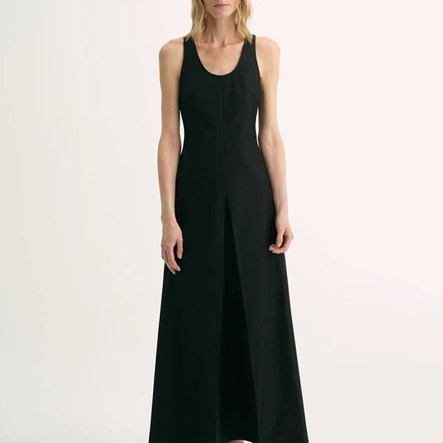High Density Modal Mulberry Silk Insert U-neck Vest Dress"Simple Love"