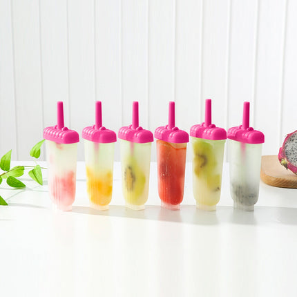 1 Set 6 Cavity Popsicle Molds Reusable Ice Cream DIY Ice Maker Ice Bar