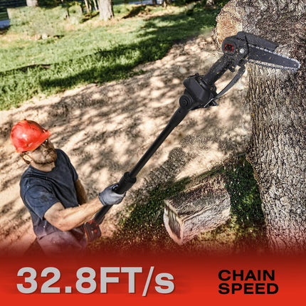 1Set 2-in-1 Cordless Pole Saw & Mini Chainsaw With 2Pcs 3000mAh
