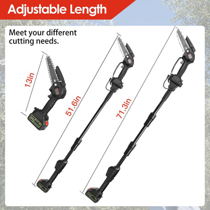 1Set 2-in-1 Cordless Pole Saw & Mini Chainsaw With 2Pcs 3000mAh
