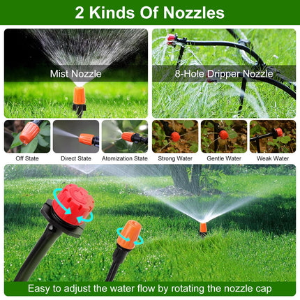 164FT Drip Irrigation Kit Automatic Garden Irrigation System Misting