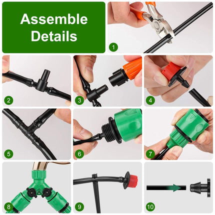 164FT Drip Irrigation Kit Automatic Garden Irrigation System Misting