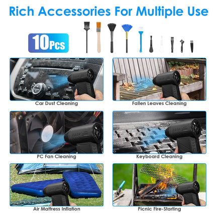 1Pc Compressed Air Duster With LED Light Up To 150000RPM Speed For PC