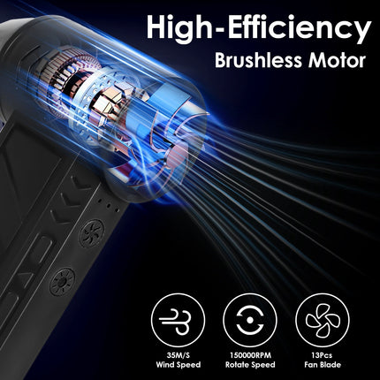 1Pc Compressed Air Duster With LED Light Up To 150000RPM Speed For PC