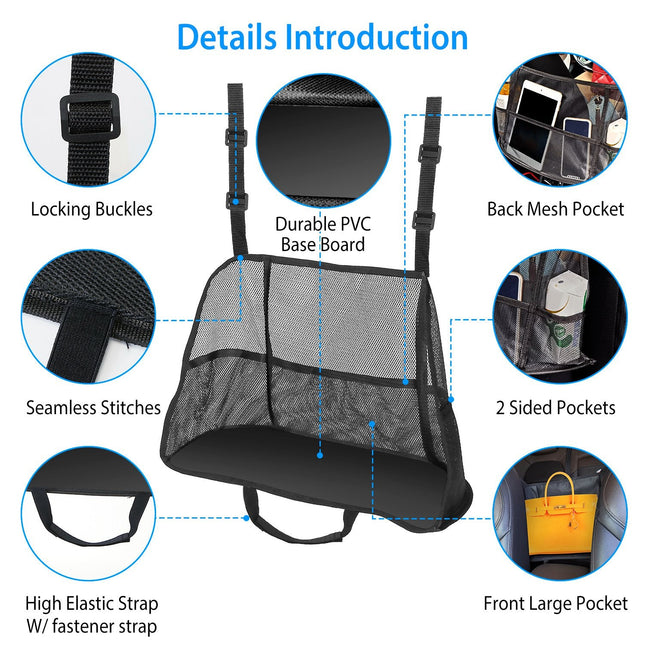 1Pc Car Net Pocket Handbag Holder Car Storage Netting Pouch Seat Side