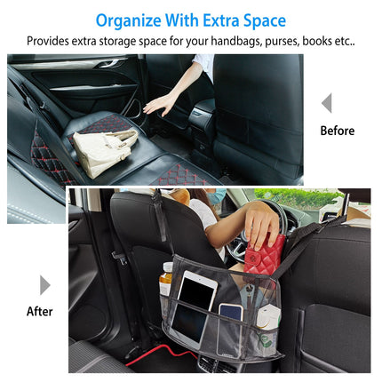 1Pc Car Net Pocket Handbag Holder Car Storage Netting Pouch Seat Side